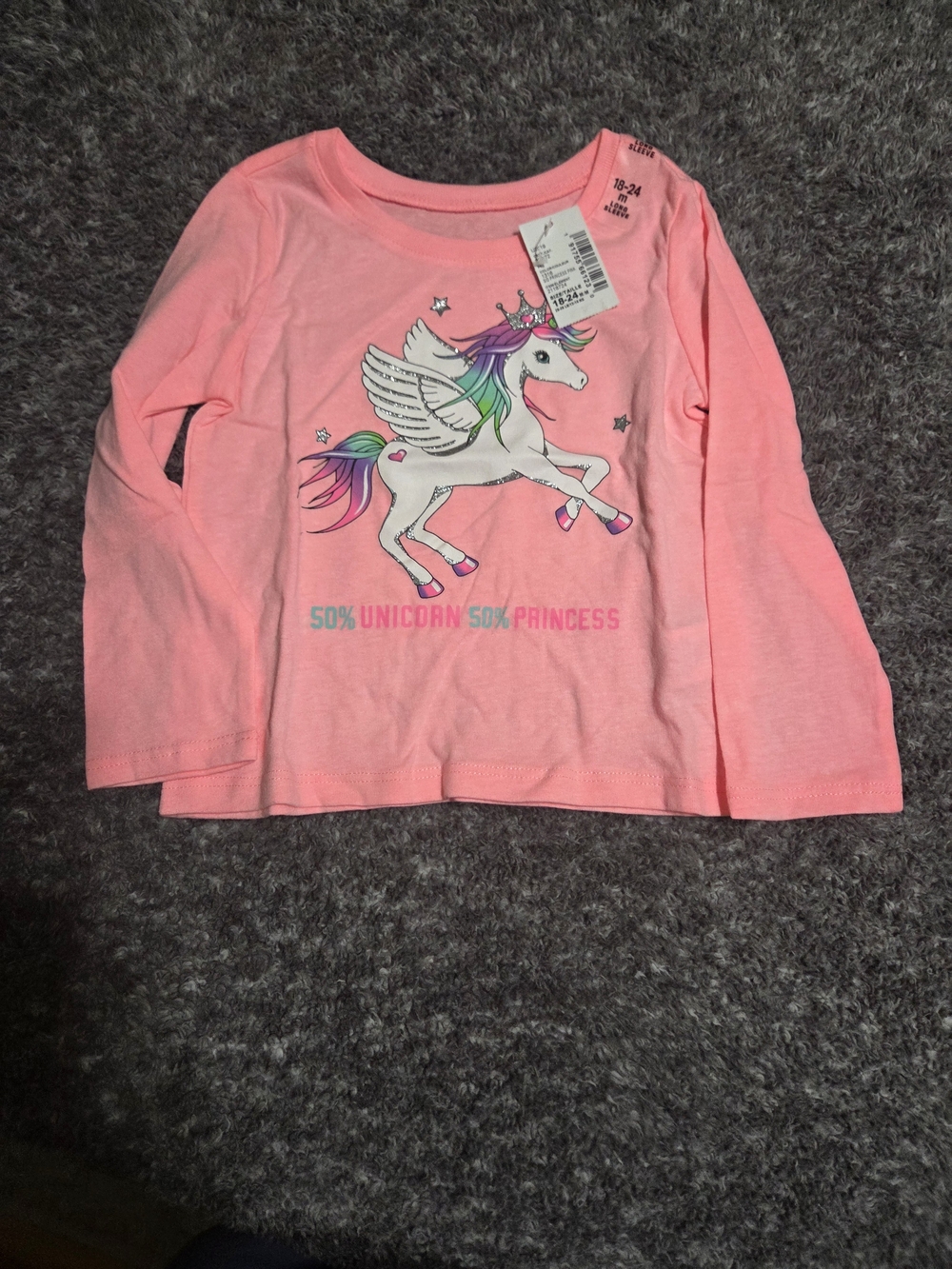 The Children's Place Pink Unicorn Winged Long-Sleeve Tee